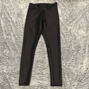 Express black faux leather leggings